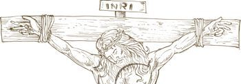 0511-1104-0222-5954_Line_Drawing_of_Jesus_on_the_Cross_clipart_image